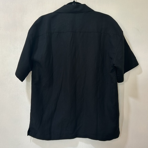 FOREVER 21 WOVEN TOP SHIRT BLACK OVERSIZED MENS SZ SMALL NEW - Picture 2 of 11